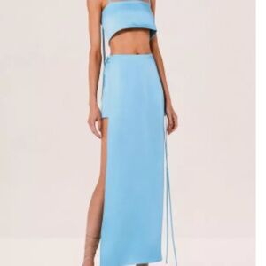 💙 Alexis Blue Two-Piece Set – Connie Top + Zurich Skirt (XS)